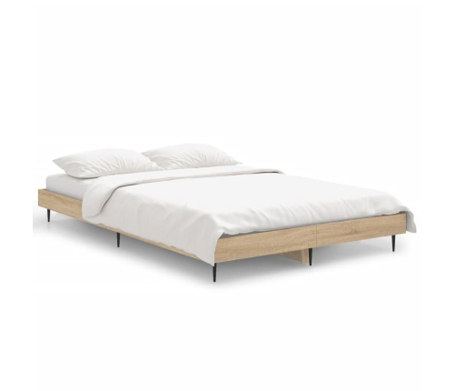 Estructura de cama sin colchón madera roble Sonoma 120x190 cm