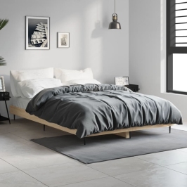 Estructura de cama sin colchón madera roble Sonoma 120x190 cm