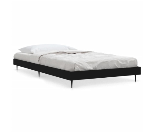 Estructura de cama madera de ingeniería negra 90x190 cm