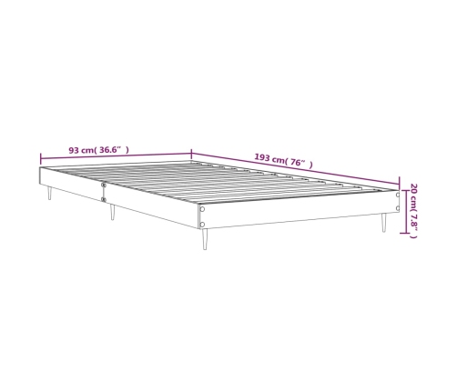 Estructura de cama madera de ingeniería blanco brillo 90x190 cm