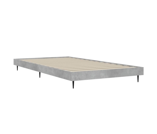 Estructura de cama madera de ingeniería gris hormigón 90x190 cm