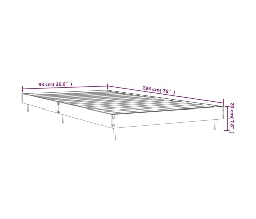 Estructura de cama sin colchón madera roble ahumado 90x190 cm