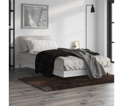 Estructura de cama madera de ingeniería gris Sonoma 90x190 cm