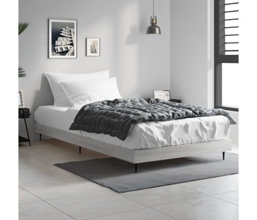 Estructura de cama madera de ingeniería gris Sonoma 90x190 cm