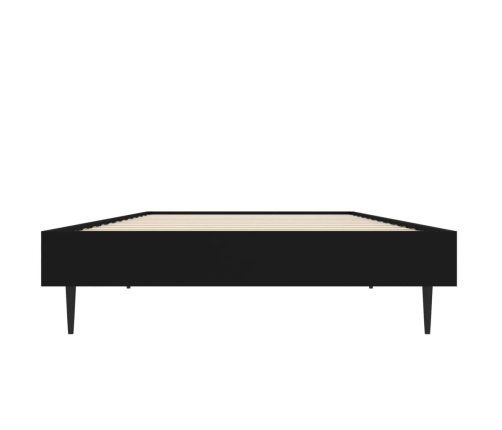 Estructura de cama madera de ingeniería negra 75x190 cm