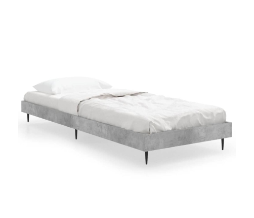 Estructura de cama madera de ingeniería gris hormigón 75x190 cm