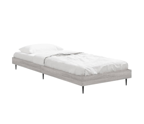 Estructura de cama madera de ingeniería gris Sonoma 75x190 cm