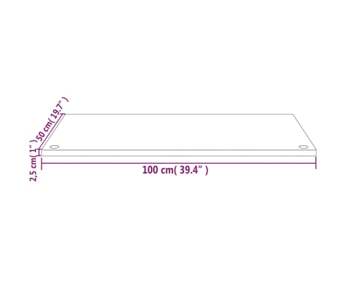 Tablero de escritorio madera maciza de pino 100x50x2,5 cm