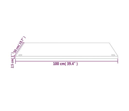 Tablero de escritorio madera maciza pino blanco 100x50x2,5 cm