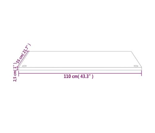 Tablero de escritorio madera maciza de pino 110x55x2,5 cm