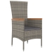 Set comedor de jardín 5 piezas con cojines ratán sintético gris