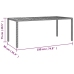 Set comedor jardín 7 pzas y cojines ratán sintético gris