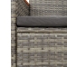 Set comedor de jardín 3 piezas con cojines ratán sintético gris