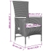 Set comedor de jardín 3 piezas con cojines ratán sintético gris