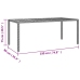 Set comedor jardín 7 pzas y cojines ratán sintético gris