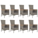 Set comedor jardín 9 pzas y cojines ratán sintético gris