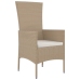 Set comedor de jardín 9 pzas con cojines ratán sintético beige