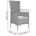 Set comedor de jardín 9 pzas con cojines ratán sintético beige