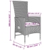 Set comedor de jardín 3 pzas con cojines ratán sintético beige