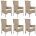 Set comedor de jardín 7 pzas con cojines ratán sintético beige