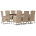 Set comedor de jardín 9 pzas con cojines ratán sintético beige
