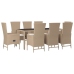 Set comedor de jardín 9 pzas con cojines ratán sintético beige