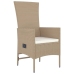 Set comedor de jardín 9 pzas con cojines ratán sintético beige