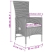 Set comedor de jardín 9 pzas con cojines ratán sintético beige