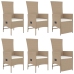 Set comedor de jardín 7 pzas con cojines ratán sintético beige