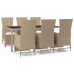 Set comedor de jardín 7 pzas con cojines ratán sintético beige