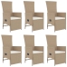 Set comedor de jardín 7 pzas con cojines ratán sintético beige