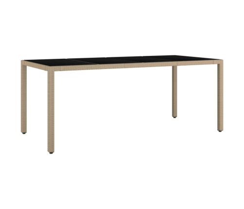 Set comedor de jardín 7 pzas con cojines ratán sintético beige