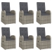 Set comedor jardín 7 pzas y cojines ratán sintético gris