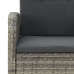 Set comedor jardín 7 pzas y cojines ratán sintético gris