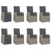 Set comedor jardín 9 pzas y cojines ratán sintético gris