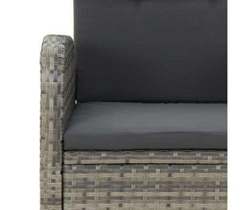 Set comedor jardín 9 pzas y cojines ratán sintético gris