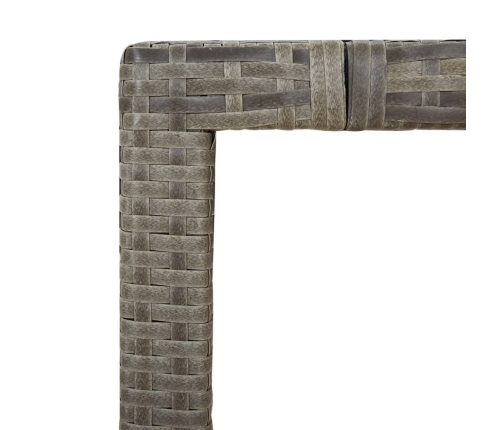 Set comedor de jardín 5 piezas con cojines ratán sintético gris