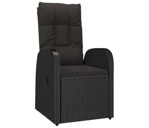 Set de muebles jardín 5 pzas con cojines ratán sintético negro