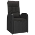 Set de muebles jardín 5 pzas con cojines ratán sintético negro