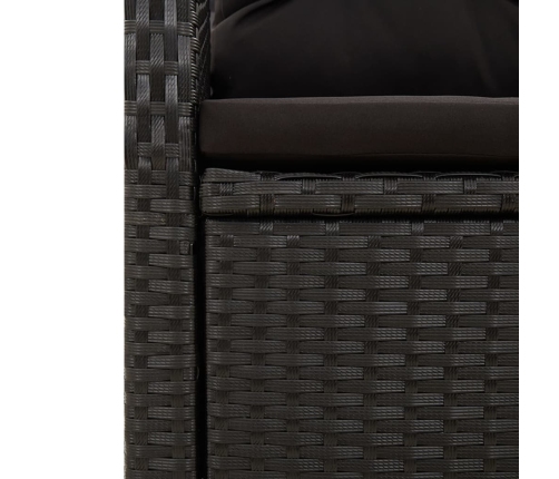 Set de muebles jardín 5 pzas con cojines ratán sintético negro