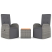 Juego muebles jardín 3 pzas madera acacia ratán sintético gris