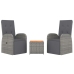 Juego muebles jardín 3 pzas madera acacia ratán sintético gris
