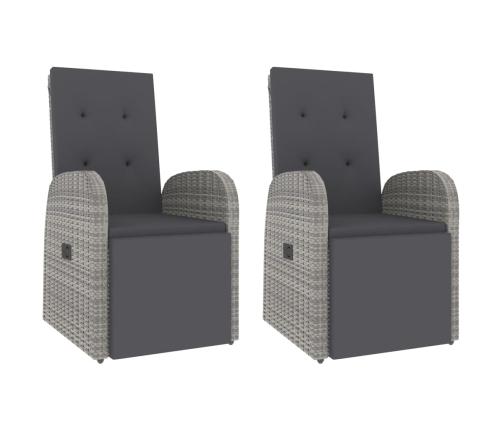 Juego muebles jardín 3 pzas madera acacia ratán sintético gris