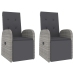 Juego muebles jardín 3 pzas madera acacia ratán sintético gris