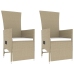 Juego de muebles jardín 3 piezas acero y ratán sintético beige
