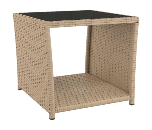 Juego de muebles jardín 3 piezas acero y ratán sintético beige