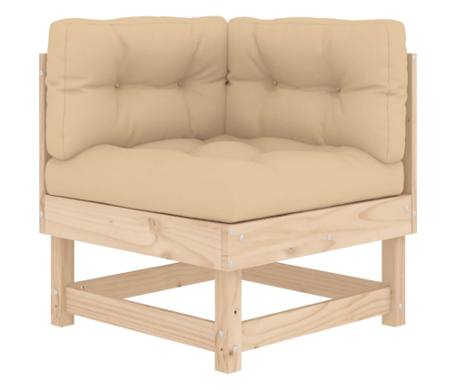 Sofá esquinero con cojines madera maciza de pino