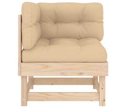 Sofá esquinero con cojines madera maciza de pino