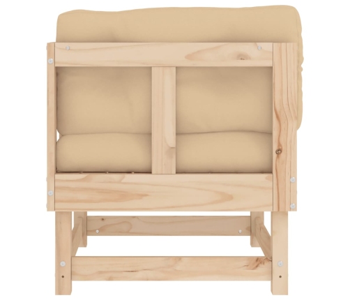 Sofá esquinero con cojines madera maciza de pino