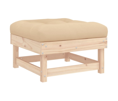 Taburetes de jardín con cojines 2 uds madera maciza de pino